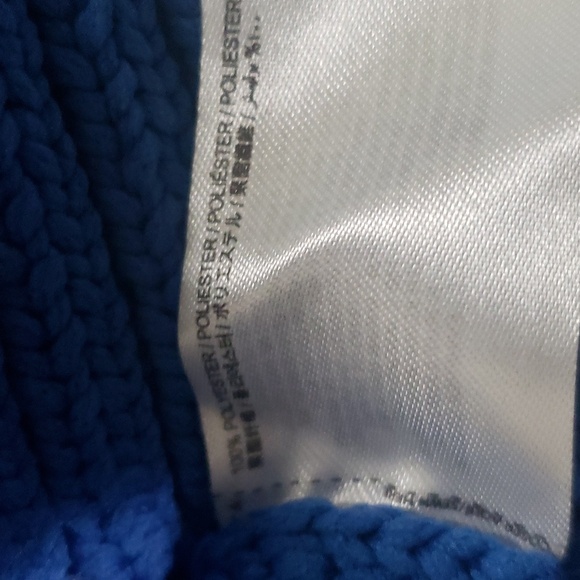 CT1948 MNG Mango Blue open Stitch Cropped Long Sleeve Sweater L - Picture 6 of 7